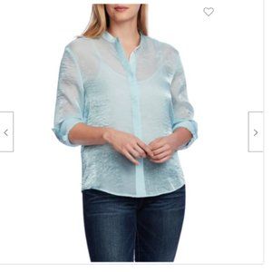 VINCE CAMUTO Women's Long Sleeve Blouse Blue S